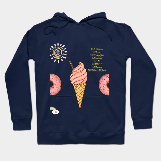 summer ice cream dounts rainbow Hoodie by Qutaibi